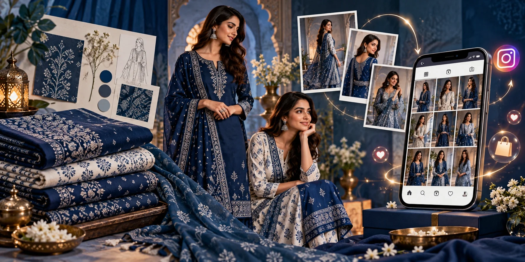 Step-by-Step: How to Sell Unstitched Suits on Instagram with On-Model Photos